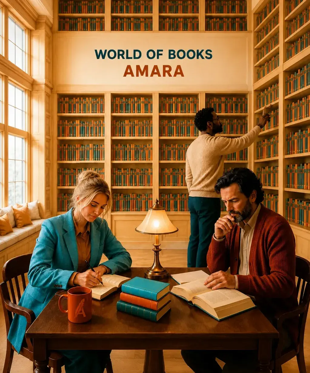 Bücher in der Amara-Scribe-Bibliothek