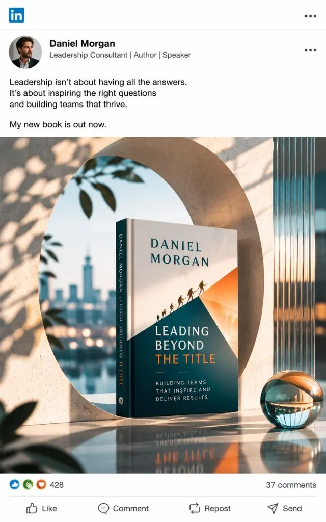 LinkedIn post by Daniel Morgan promoting his book Leading Beyond the Title